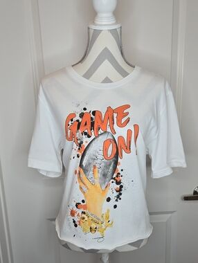 NWT Jodi Pedri Game On UT Texas Cropped Short Sleeve T-shirt Women's Size Large